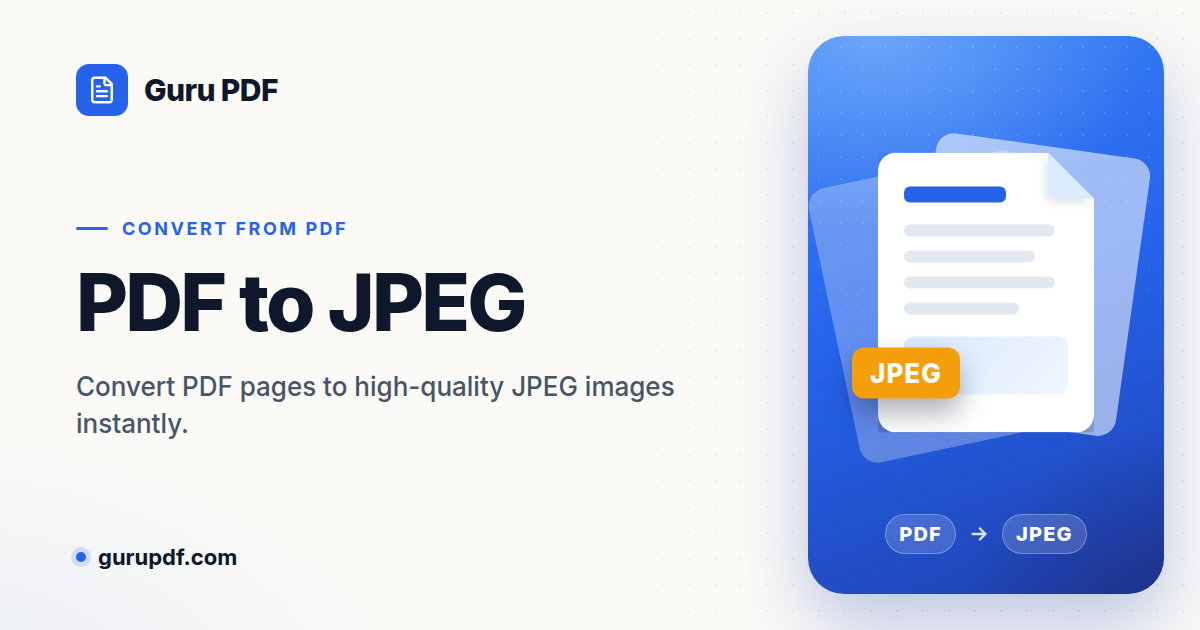 Free Online PDF to JPEG Converter | GuruPDF