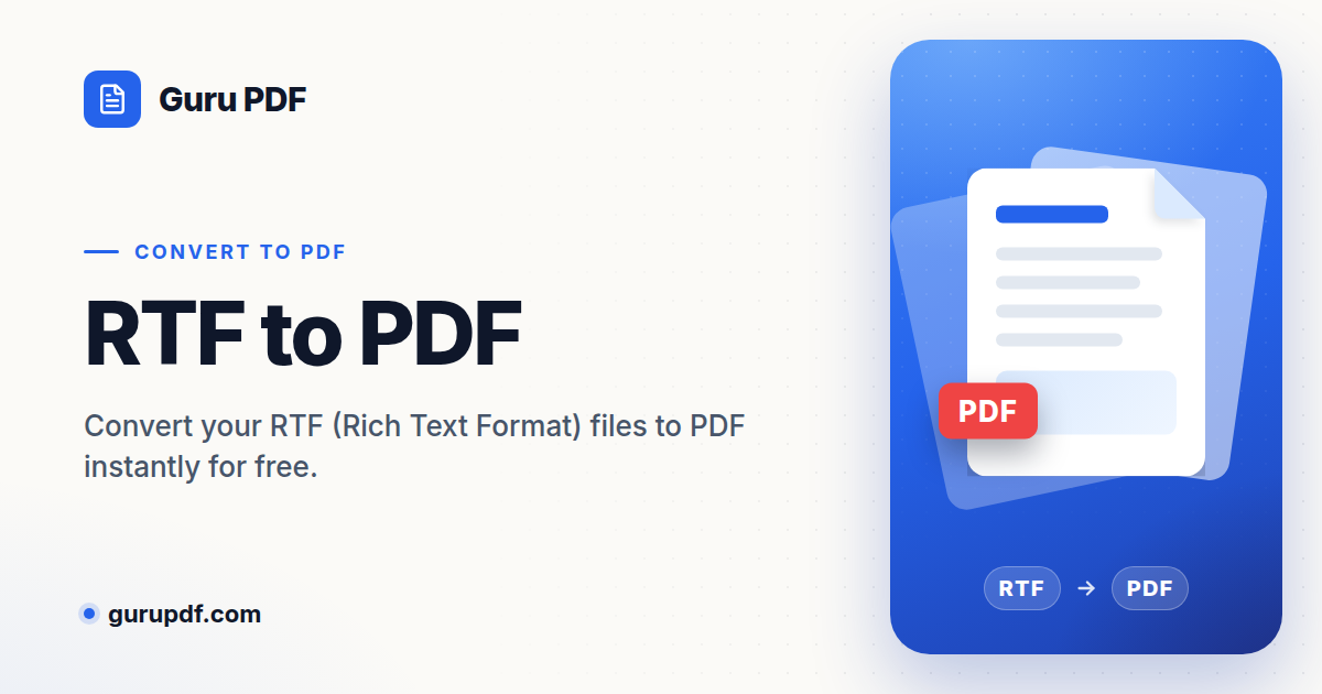 Free Online RTF to PDF Converter | GuruPDF
